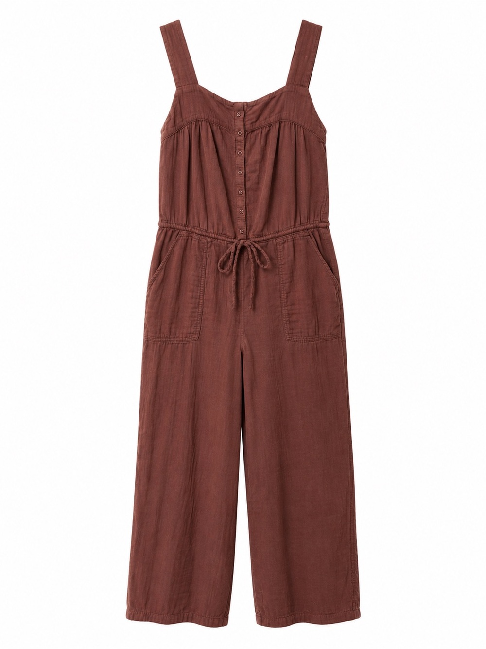 Old Navy Rust Brown Wide-Leg Button Front Jumpsuit